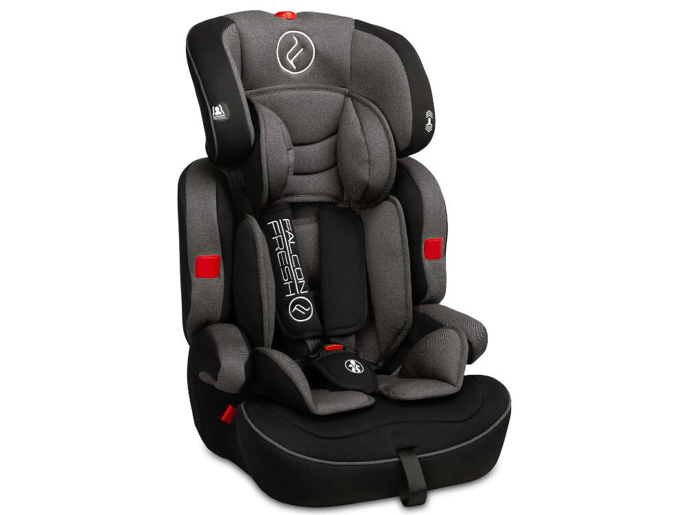 Fotelik samochodowy CARETERO Falcon Fresh 9-36 kg Grafitowy bezpieczny wygodny dla dzieci od 9 do 36 kg maksymalne bezpieczenstwo komfort najwyzsze standardy bezpieczenstwa i homologacji wedlug Unii Europejskiej norma ECE R44/04
