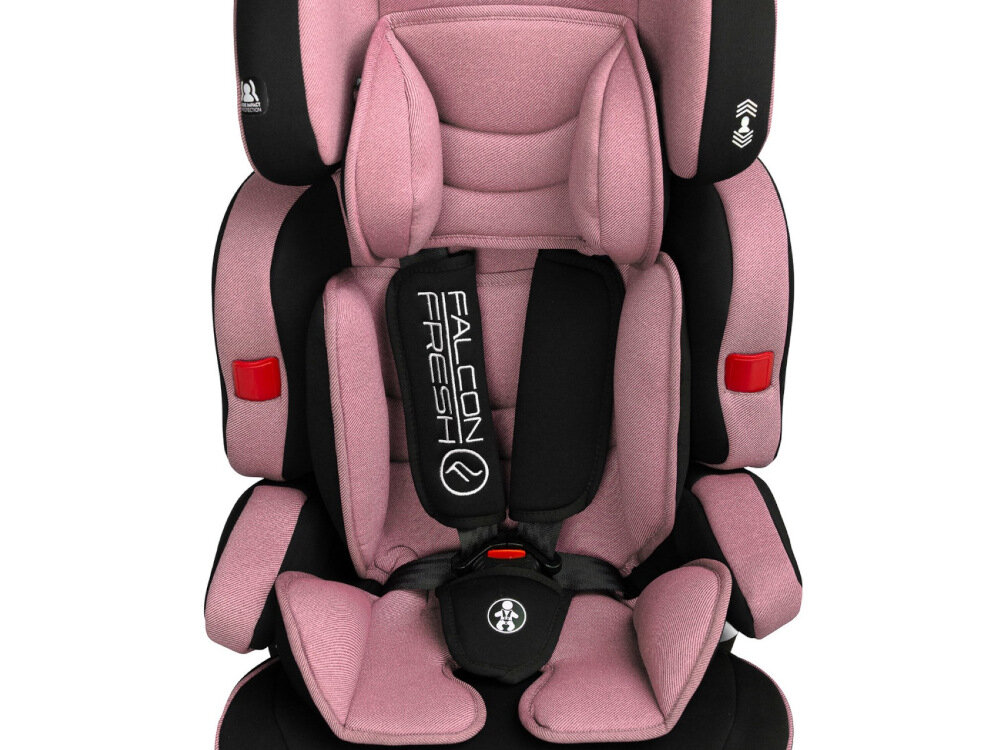 Fotelik samochodowy CARETERO Falcon Fresh 9-36 kg Różowy bardzo wygodna wkladka dla dzieci od 9 kg miekka pokrowiec mozna schagnac i wyprac wkladke mozna usunac wraz ze wzrostem dziecka