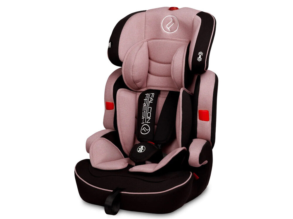 Fotelik samochodowy CARETERO Falcon Fresh 9-36 kg Różowy bezpiczny sprzet bardzo prosty montaz odpowiednio przypiac pasami bezpeiczenstaw w aucie do jazdy przodem do kierunku jazdy