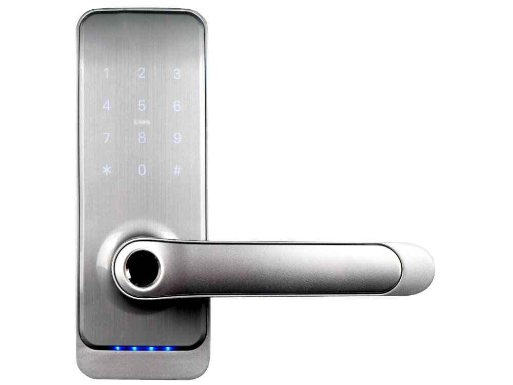 Klamka EURA ELH-01H4 Srebrny Bluetooth klamka elektroniczna z kontrolerem dostepu do zastosowania w hotelach i apartamentach na wynajem najwyzszy poziom bezpieczenstwa i komfortu wspolpraca z systemami TTLock i TTHotel