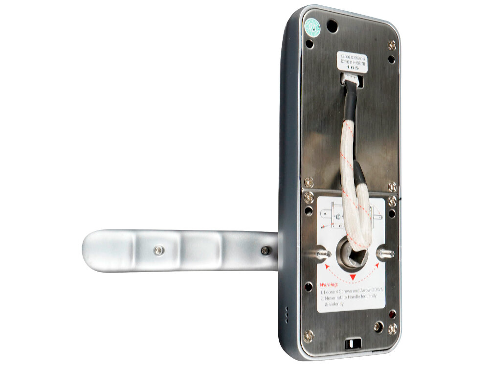 Klamka EURA ELH-01H4 Srebrny Bluetooth instalacja prosta i wygodna uniwersalny rozstaw srub mocujacych 38~40,5 mm montaz na drzwiach otwieranych na lewo i na prawo