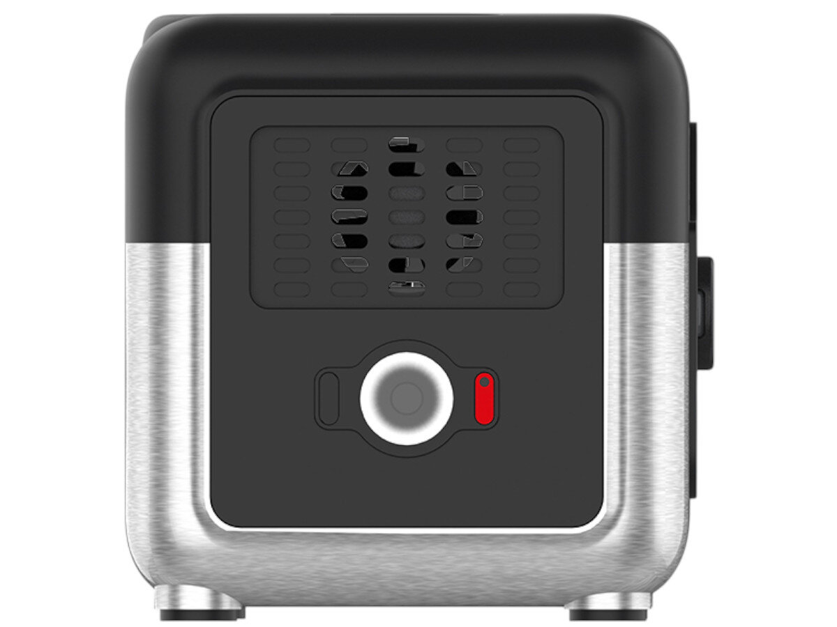 Stacja zasilania WONDER Wx600 Power Station 270 Wh Bank energii, porty, USB-C, DC, uniwersalność, Panel przedni z wyświetlaczem, czerwony przycisk zasilania, ikonka robota, rozbudowany interfejs.