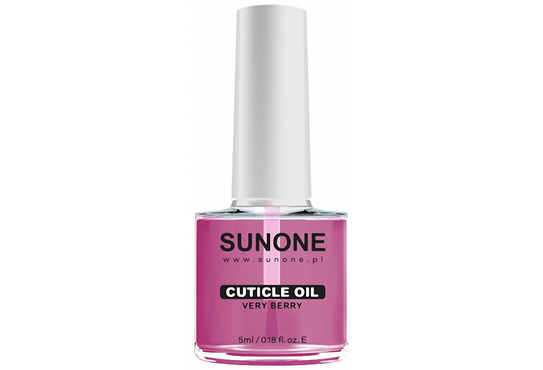 Oliwka do skórek SUNONE Very Berry 5 ml pielęgnacja SKÓRKI PAZNOKCIE intensywna formuła nawilżenie wygładzenie kondycja wygląd składniki odżywcze owocowy zapach truskawek i malin