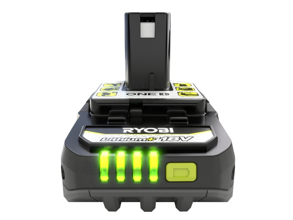 Zestaw startowy RYOBI RC18115-220 4-stopniowy wskaznik naladowania 100% 75% 50% 25% niezawodne zasilanie dlugotrwala wydajnosc wygoda uzytkowania