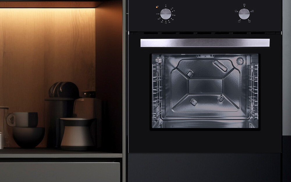 Piekarnik MPM-63-BO-27 Elektryczny Czarny A elegancki design Metalowe pokrętła inox czarne szklo