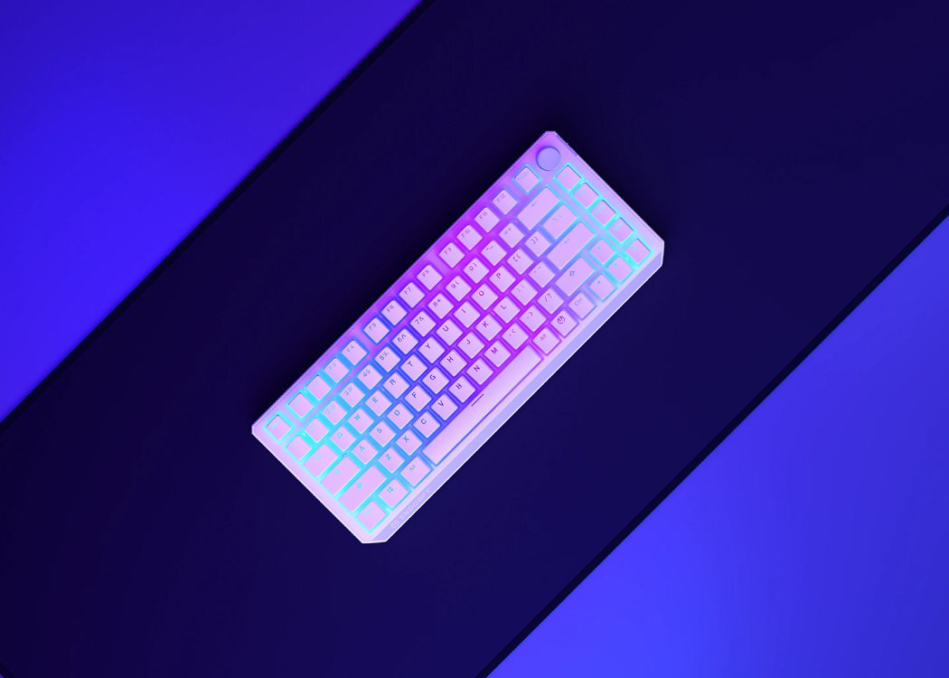 Klawiatura ENDORFY Thock 75% Pudding Onyx White Kailh Box Red Wireless mała ergonomiczna alumienium wygląd mocna szybka wzmocniona hotswap PTB