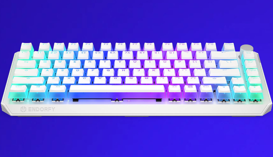 Klawiatura ENDORFY Thock 75% Pudding Onyx White Kailh Box Red Wireless mała ergonomiczna alumienium wygląd mocna szybka wzmocniona hotswap PTB