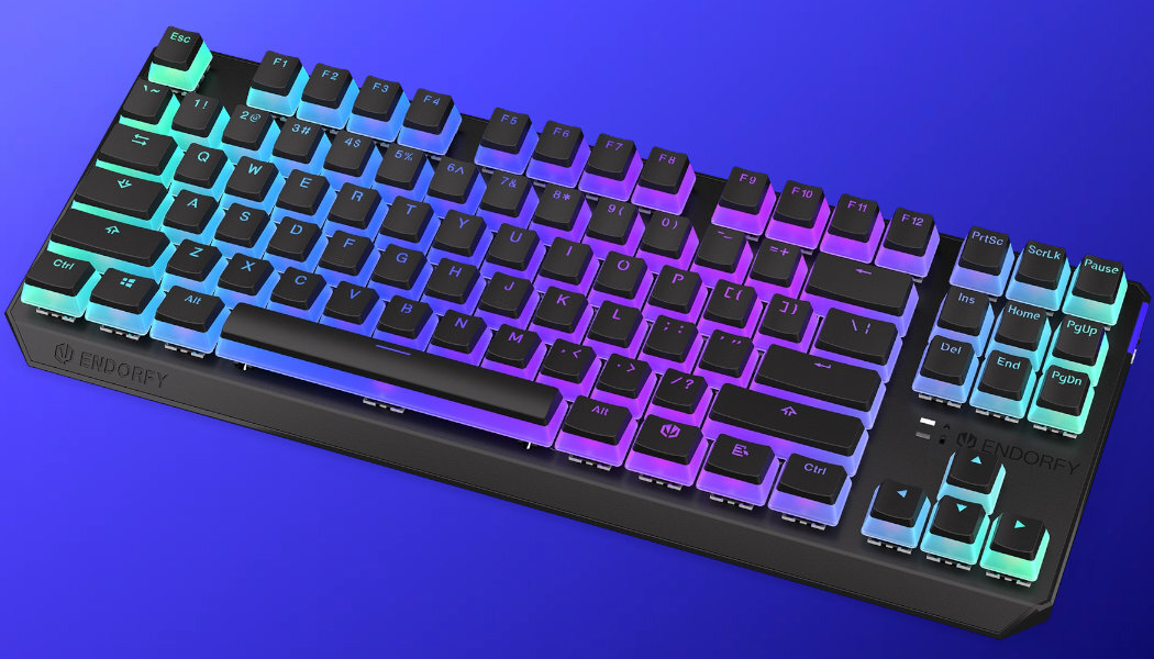 Klawiatura ENDORFY Thock TKL Pudding Kailh Box Red mała ergonomiczna alumienium wygląd mocna szybka wzmocniona hotswap PTB