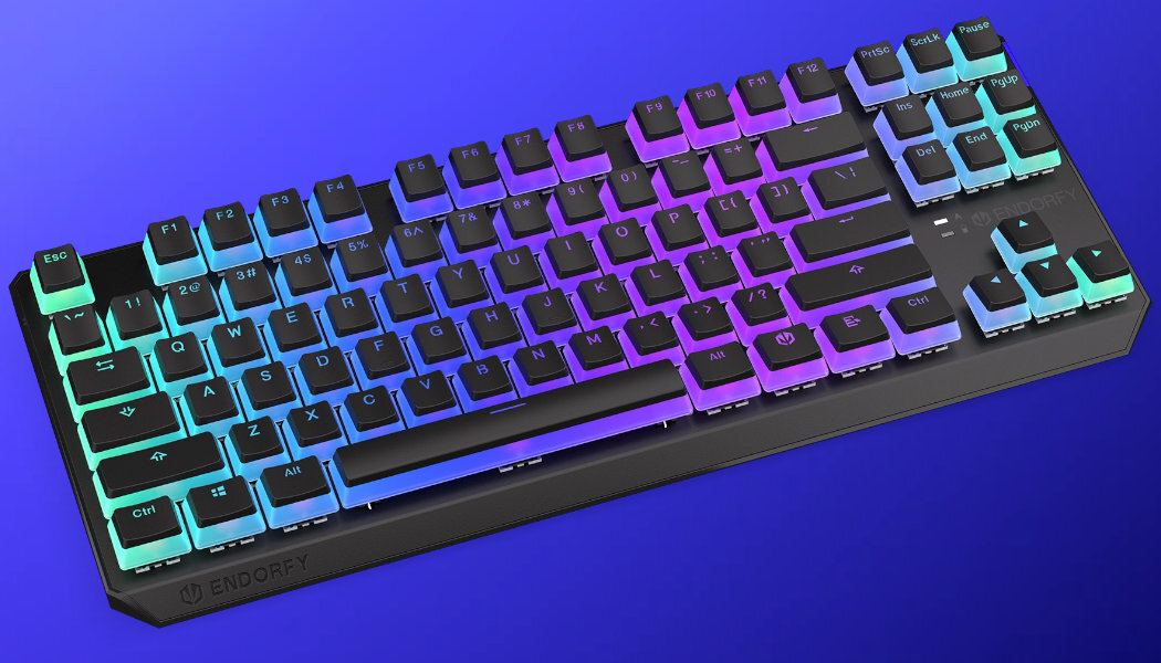 Klawiatura ENDORFY Thock TKL Pudding Kailh Box Red mała ergonomiczna alumienium wygląd mocna szybka wzmocniona hotswap PTB