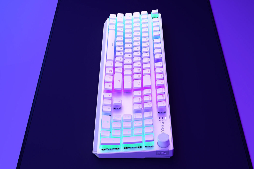 Klawiatura ENDORFY Thock Pudding Onyx White Kailh Box Red mała ergonomiczna alumienium wygląd mocna szybka wzmocniona hotswap PTB 