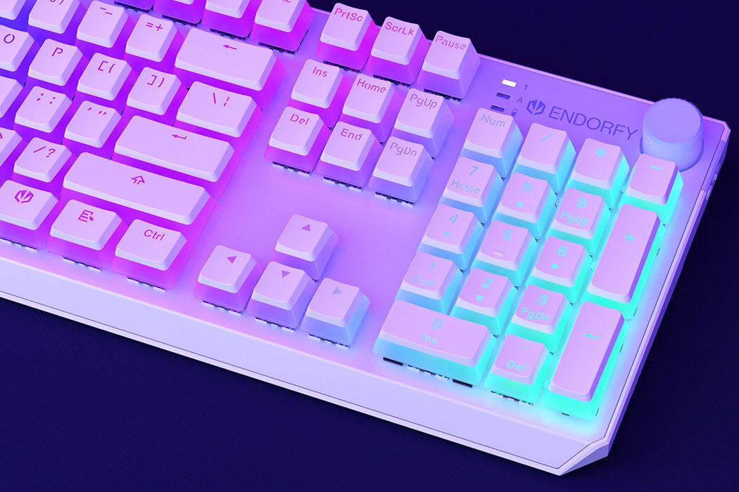 Klawiatura ENDORFY Thock Pudding Onyx White Kailh Box Red mała ergonomiczna alumienium wygląd mocna szybka wzmocniona hotswap PTB