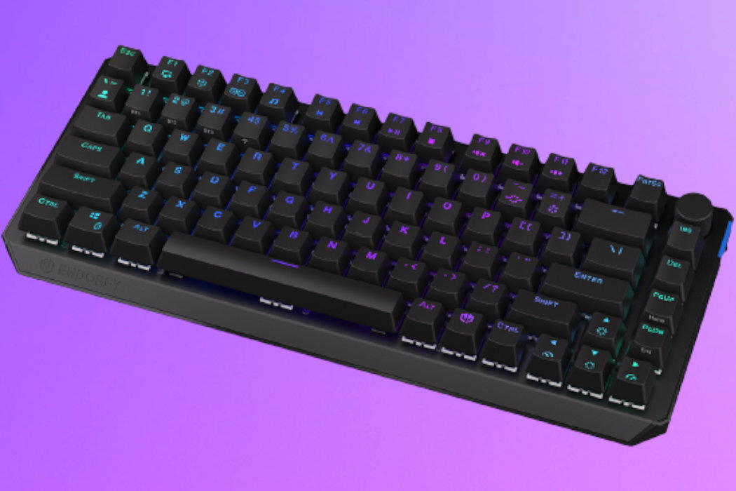 Klawiatura ENDORFY Thock 75% Kailh Red mała ergonomiczna alumienium wygląd mocna szybka wzmocniona hotswap PTB