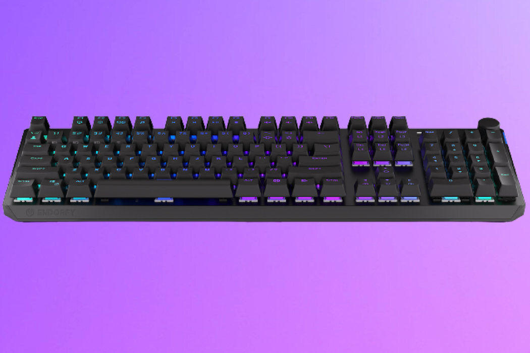 Klawiatura ENDORFY Thock Kailh Blue mała ergonomiczna alumienium wygląd mocna szybka wzmocniona hotswap PTB