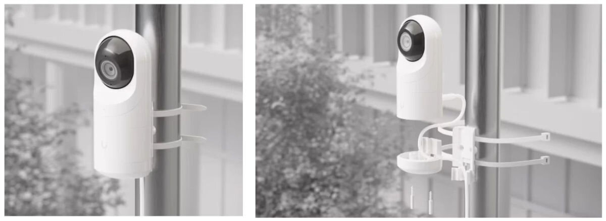 Kamera UBIQUITI G5 Flex Zewnętrzna / Wewnętrzna, LAN,  elastyczny, 2K, zewnętrzny, wewnętrzny, Montaż kamery G4 Flex na słupie i ścianie.