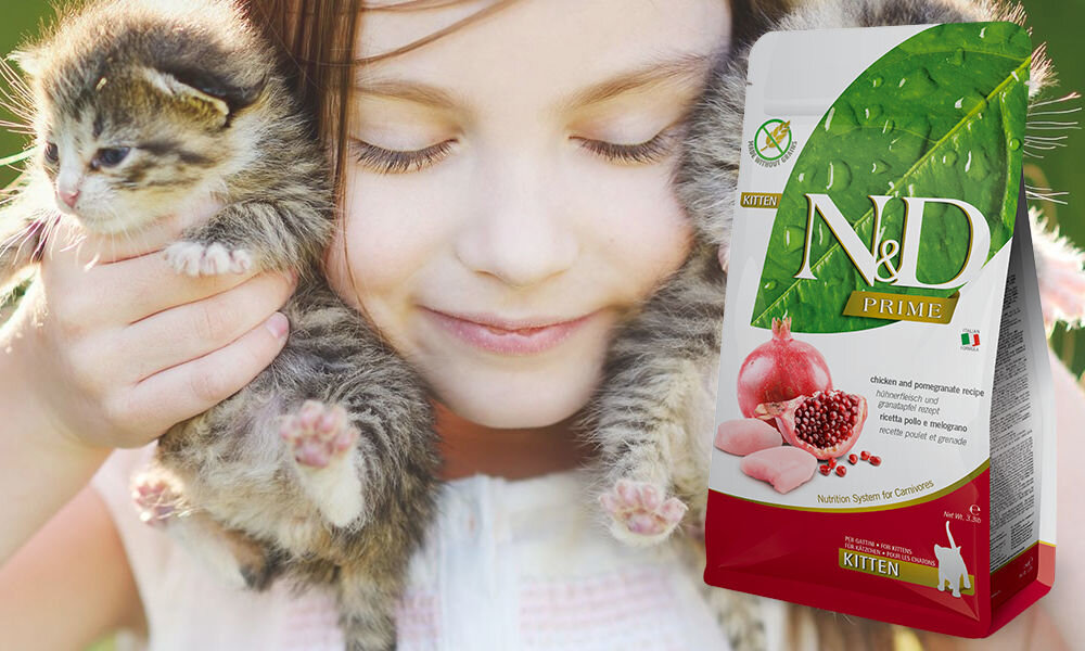Karma dla kota FARMINA N&D Prime Cat Kurczak i owoc granatu Kitten 300 g dawkowanie analiza sklad