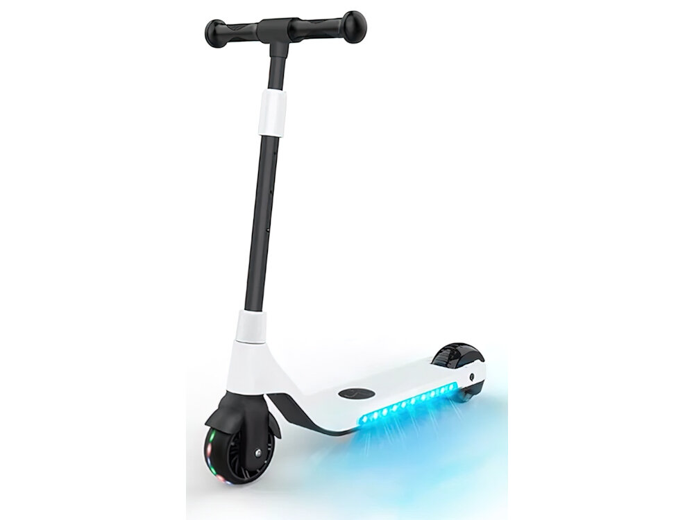 Hulajnoga elektryczna DENVER SCK-5400 Biały minimalistyczna kierownica w ksztalcie litery T wysokosc 87 cm odpowiednia pozycja ciala specjalna antyposlizgowa powloka kierownie proste bezpieczne
