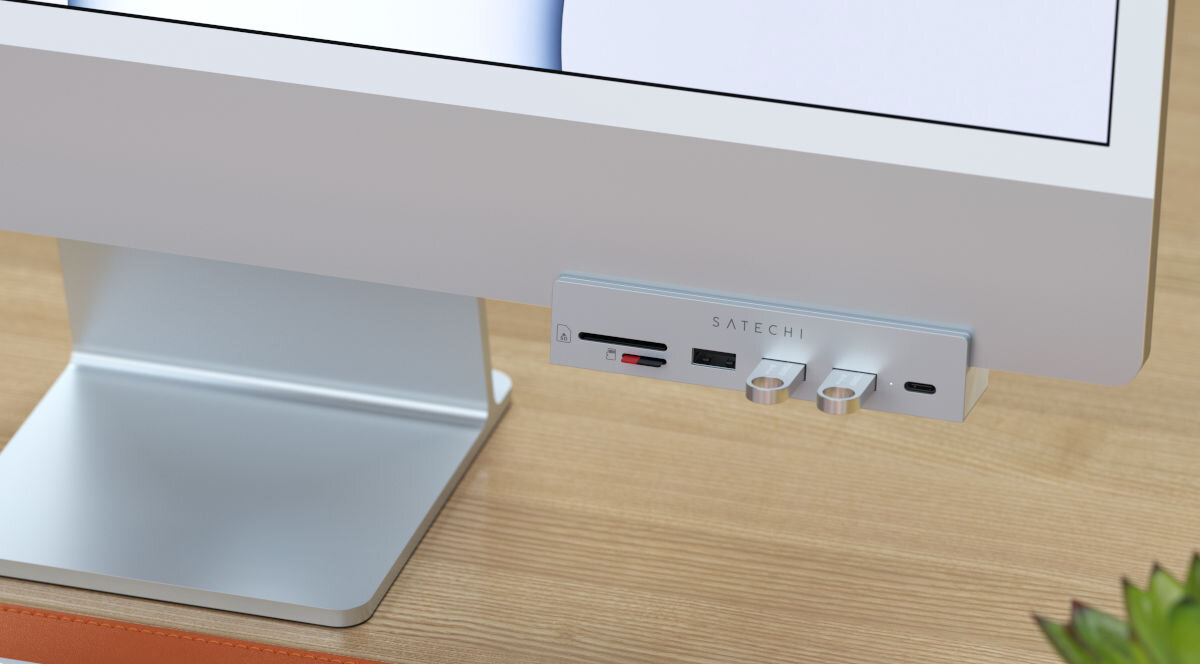 Hub SATECHI ST-UCICHS Srebrny USB-C USB-A czytnik kart SD microSD