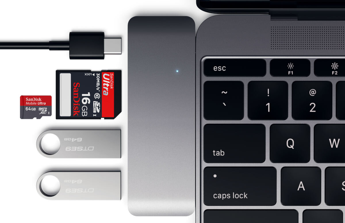 Hub SATECHI ST-TCUPM Szary ładowanie 12-calowego Macbooka ładowanie przelotowe