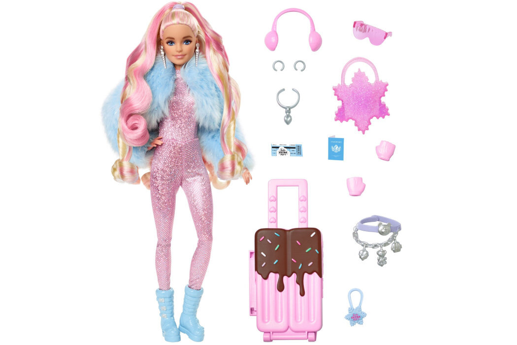 Lalka Barbie Extra Fly Zimowa HPB16 zabawa przygoda podróżne wyobraźnia