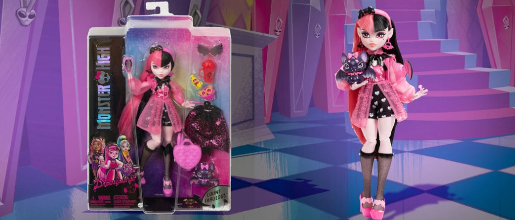 Lalka MONSTER HIGH Draculaura zabawa kreatywność wyposażenie wyobraźnia dodatki kolekcja