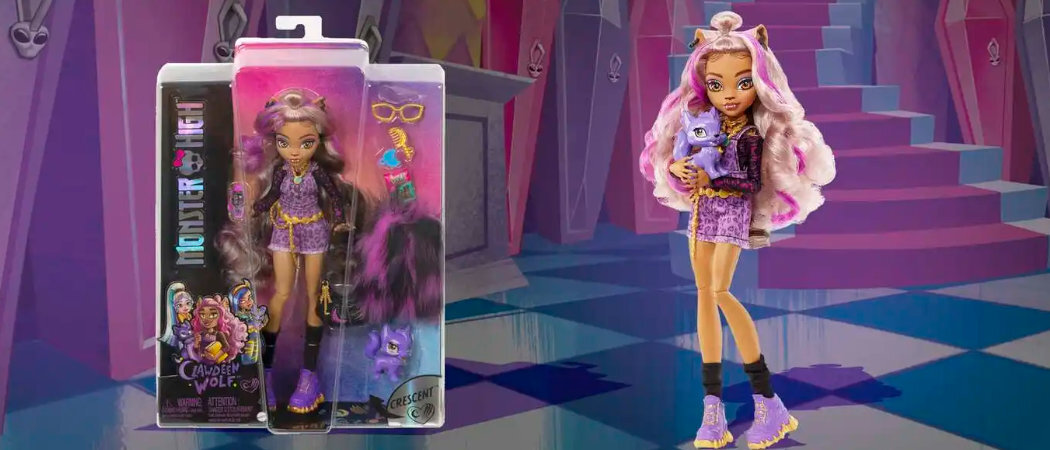 Lalka MONSTER HIGH Clawdeen Wolf zabawa kreatywność wyposażenie wyobraźnia dodatki kolekcja