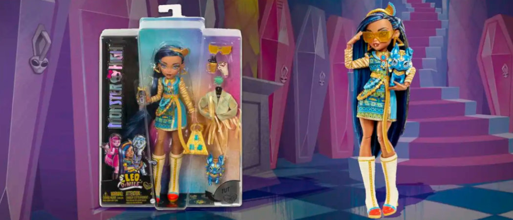 Lalka MONSTER HIGH Cleo De Nile zabawa kreatywność wyposażenie wyobraźnia dodatki kolekcja