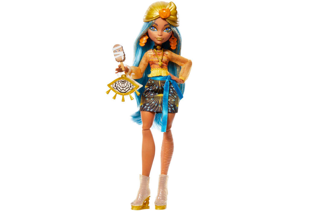 Lalka MONSTER HIGH Cleo De Nile Seria 2 HNF76 zabawa kreatywność wyposażenie wyobraźnia dodatki kolekcja