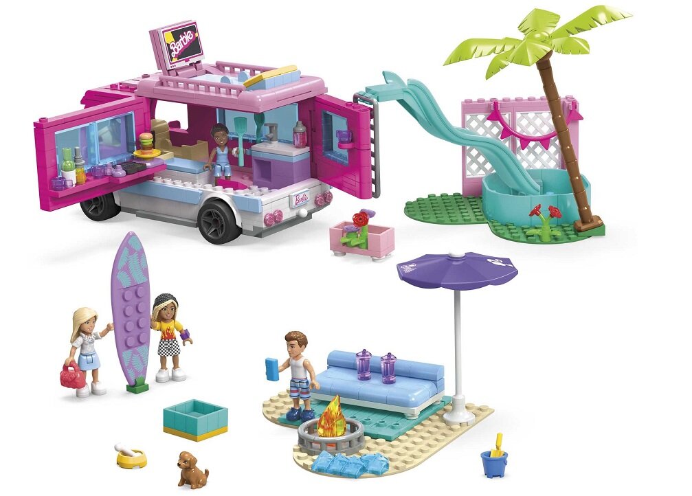 Klocki plastikowe MEGA Barbie Przygodowy Wymarzony Kamper HPN80 mega mega bloks mega construx budowanie konstruowanie składanie konstrukcja zabawka konstrukcyjna zabawka do zbudowania zestaw konstruktorski zabawka konstruktorska zabawki konstruktorskie dla dzieci kolekcja