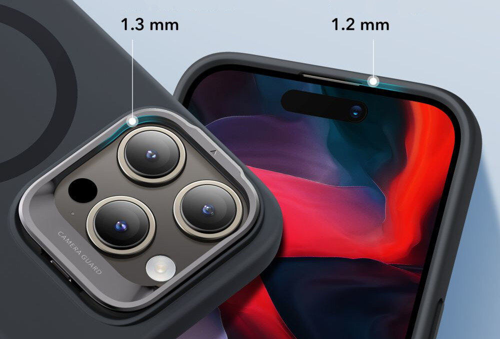 Etui ESR Cloud Kickstand HaloLock MagSafe do Apple iPhone 15 Pro Max Czarny materiały wykonanie ochrona podniesione brzegi