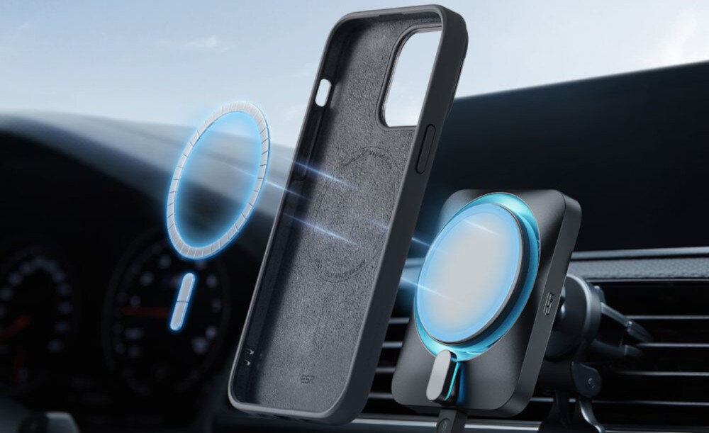 Etui ESR Cloud Kickstand HaloLock MagSafe do Apple iPhone 15 Czarny technologia MagSafe mocowanie magnetyczne
