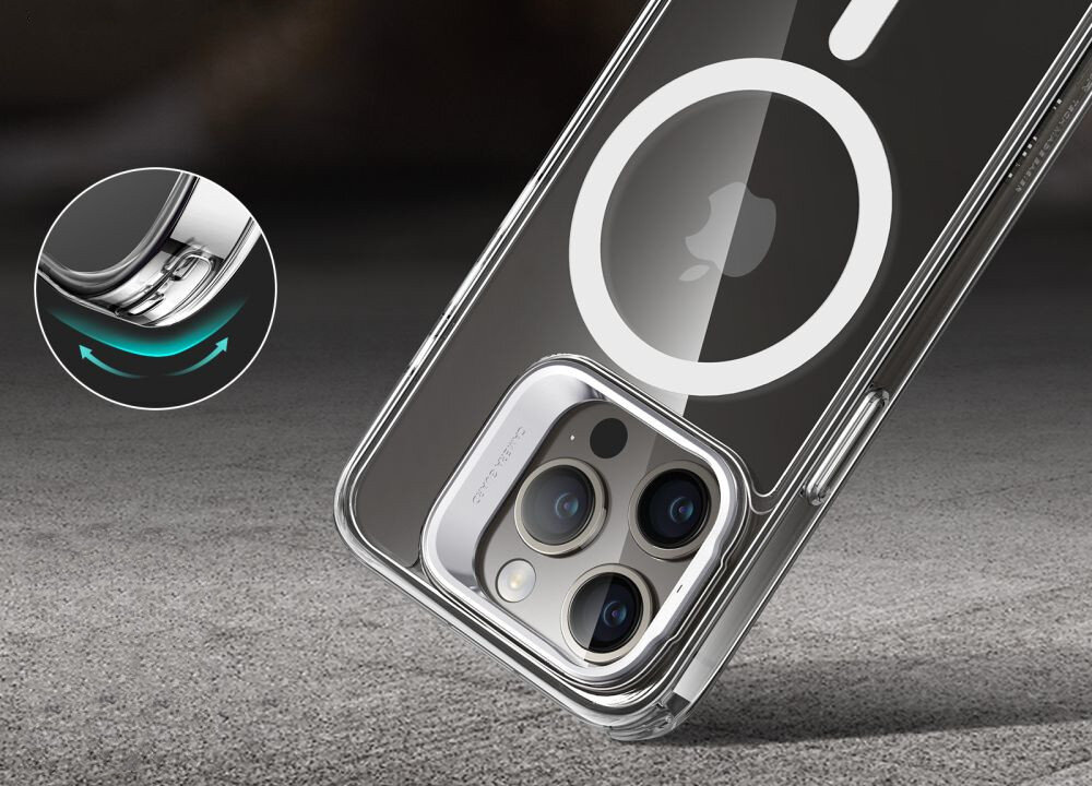 Etui ESR Classic Kickstand HaloLock MagSafe do Apple iPhone 15 Pro Przezroczysty ochrona materiały wykonanie wycięcia wzmocnienie