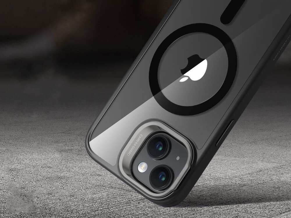 Etui ESR Classic Kickstand HaloLock MagSafe do Apple iPhone 15 Plus Przezroczysto-czarny materiały wykonanie wytrzymałość wycięcia dopasowanie