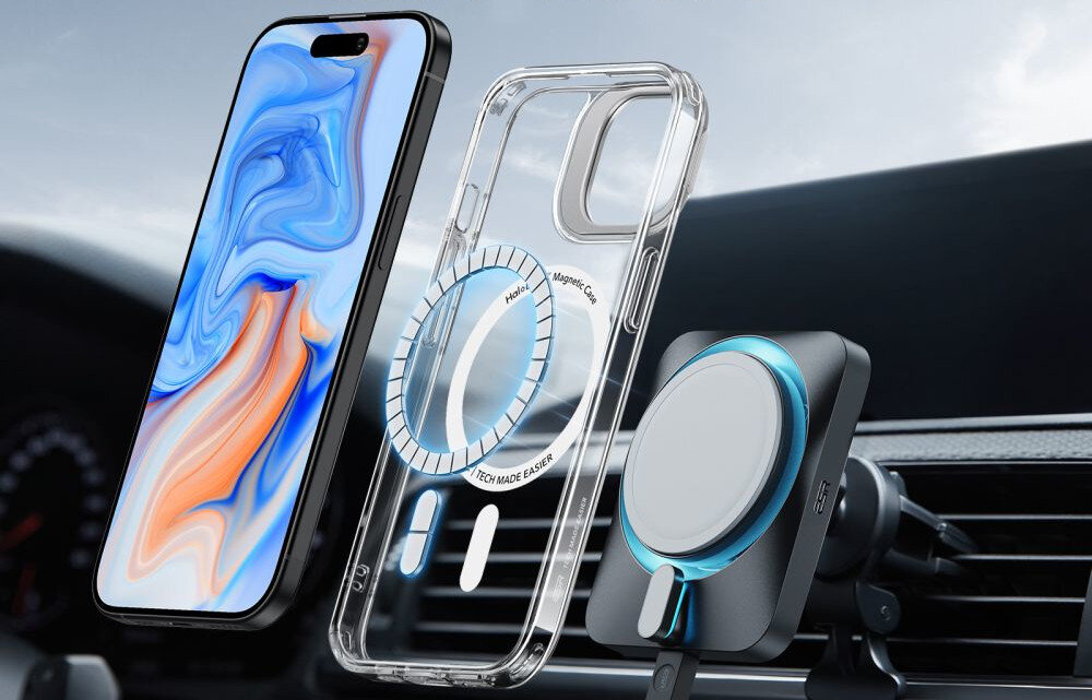 Etui ESR Classic Kickstand HaloLock MagSafe do Apple iPhone 15 Przezroczysty magnetyczny pierścień MagSafe akcesoria ładowanie bezprzewodowe