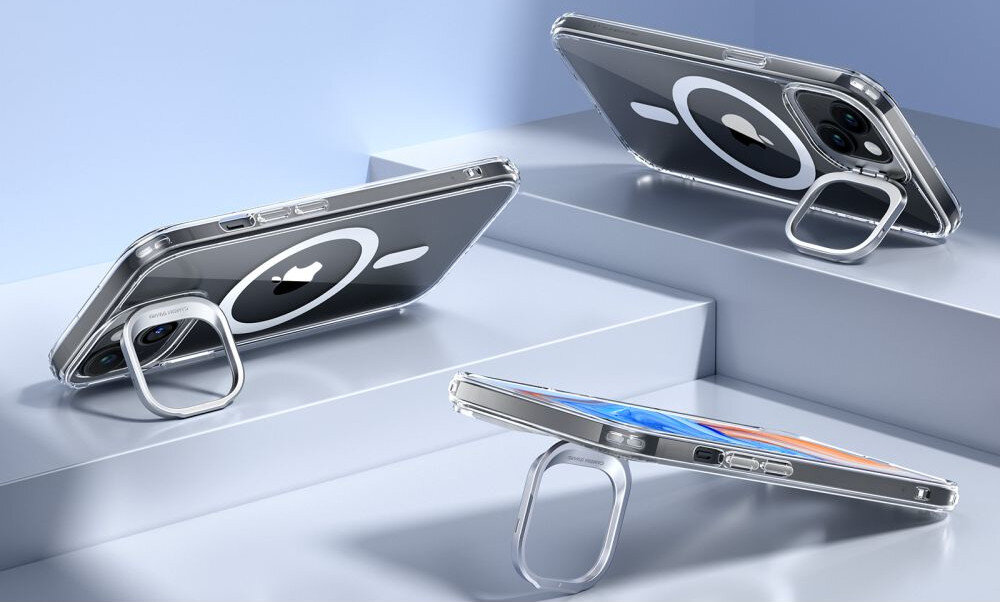 Etui ESR Classic Kickstand HaloLock MagSafe do Apple iPhone 15 Przezroczysty ramka podstawka nachylenie regulacja
