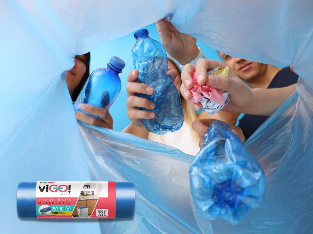 7711687 - viGO! Worki HD niebieskie 60L 28szt duża pojemność, wytrzymałość, dopasowane do koszy