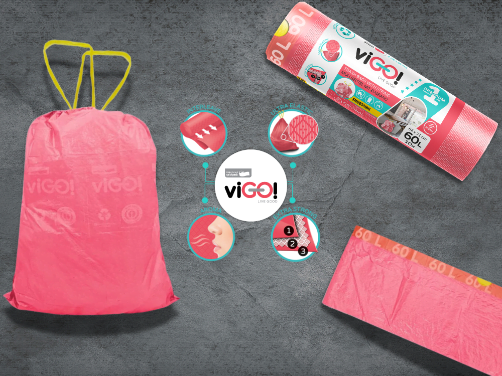 7722366 - Worki na śmieci VIGO 120L 8 sztuk Czerwony  szybkie otwieranie opakowania, trwałe i ekologiczne