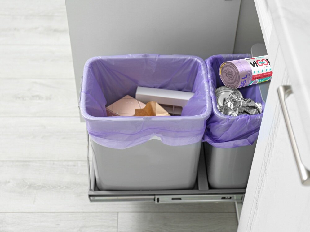 7722083 - viGO! Worki LD z taśmą LAWENDA 35 L 12 szt. delikatny zapach lawendy, neutralizacja nieprzyjemnych zapachów, przyjazne dla środowiska