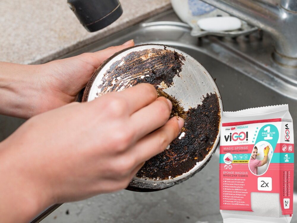 Magiczna gąbka VIGO Premium No.1 2 sztuki mycie wyłącznie z użyciem wody, specjalna struktura, bez detergentów