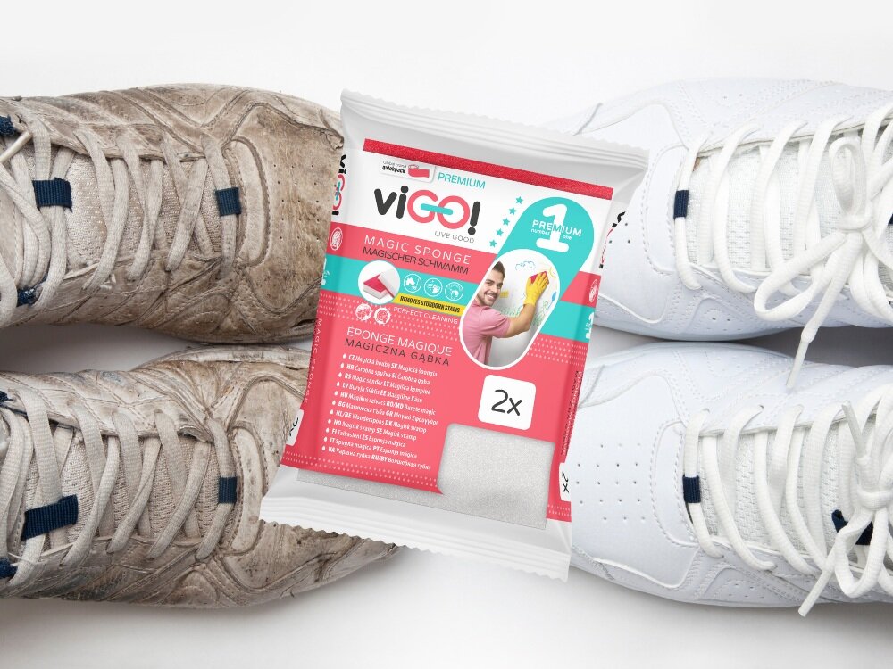Magiczna gąbka VIGO Premium No.1 2 sztuki usuwa plamy i rysy, wszędzie gdzie gąbki zawodzą, skuteczne czyszczenie