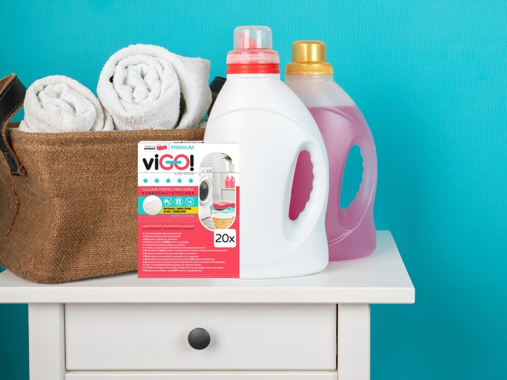 Chusteczki do prania VIGO Chroniące kolor 7762001 20 sztuk ochrona ubrań, działą w niskich temperaturach, bezpieczne stosowanie