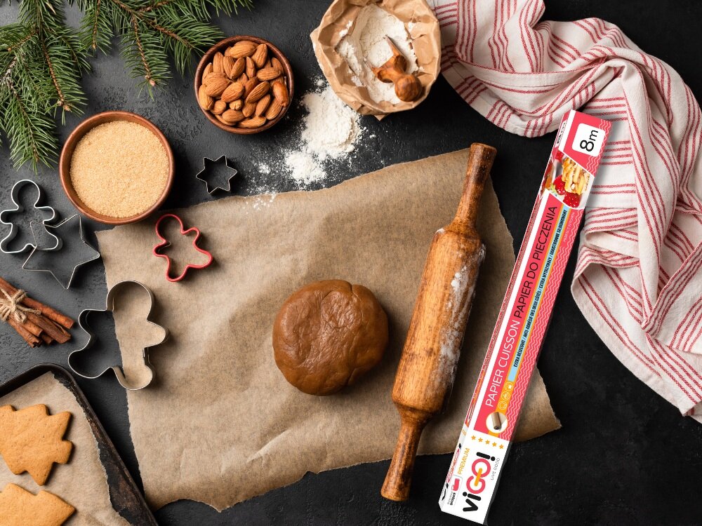 Papier do pieczenia VIGO Premium 7531309 z naturalnej, niebielonej celulozy, nie nagrzewa się, ochrona przed przypaleniem