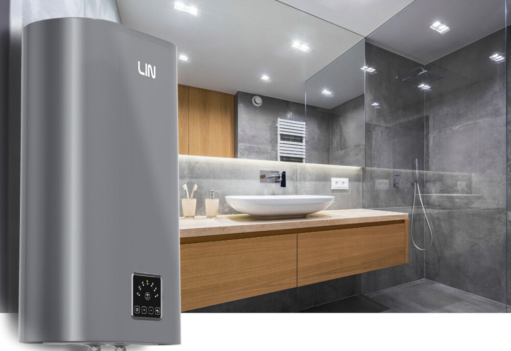 Bojler elektryczny LIN LIFVD2 80 l głębokości 28,8 cm estetyczny design Uniwersalny kolor