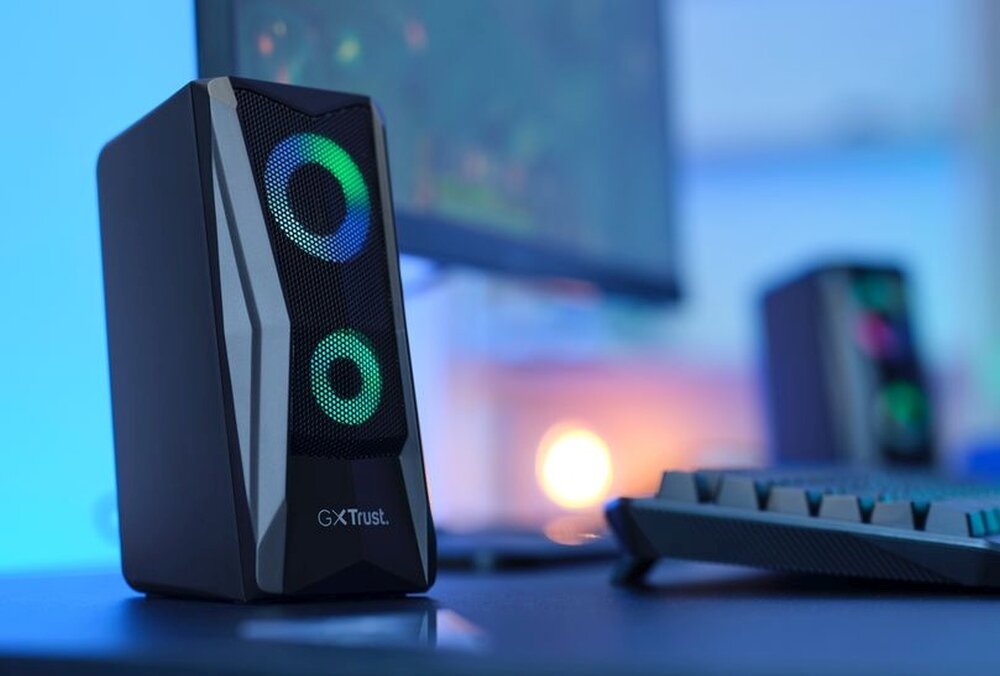 Głośniki TRUST GXT 606 Javv RGB głośnik wymiary triumf konstrukcja łączność wykonanie