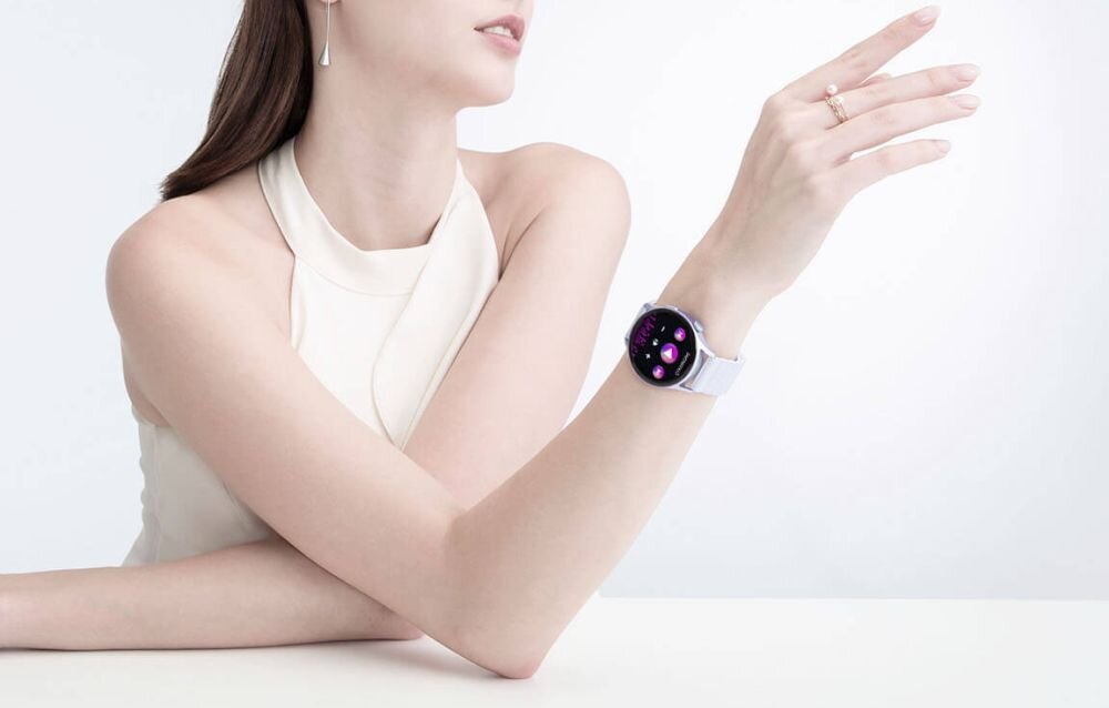 Smartwatch KIESLECT Lora 2 ekran bateria czujniki zdrowie sport pasek ładowanie pojemność rozdzielczość łączność sterowanie krew puls rozmowy smartfon aplikacja