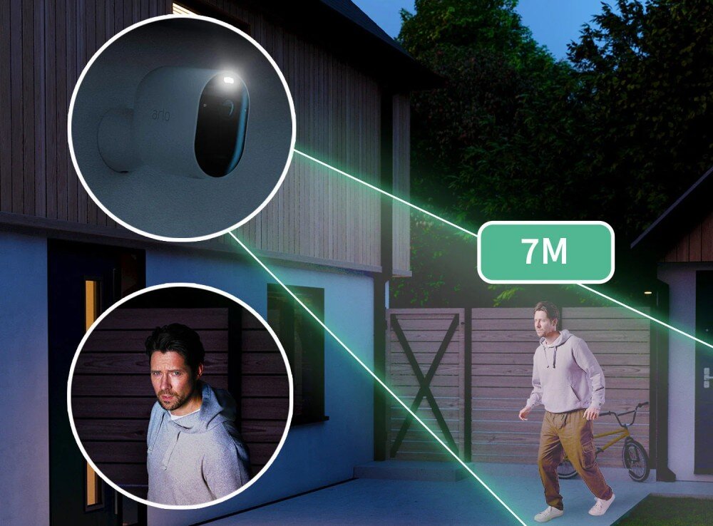 Kamera ARLO Pro 4 reflektor zasięg jasność