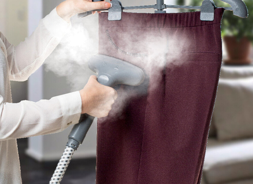 Parownica do ubrań (Steamer) ARIETE 6248 Professional Garment wyprasowane kanty Prasowanie spodni w kant specjalna szczotka do kantów na wieszaku za pomocą klipsów kilka pociągnięć