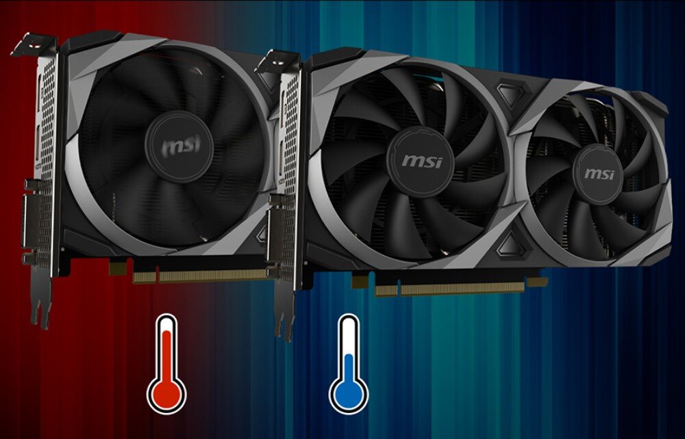 Karta graficzna MSI GeForce RTX 3050 VENTUS 2X XS OC 8GB chłodzenie Zero Frozr podkładki termiczne