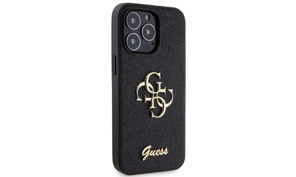 Etui GUESS Glitter Script Big 4G do Apple iPhone OCHRONA FUNKCJONALNOŚĆ DESIGN JAKOŚĆ PORTY WYCIĘCIA