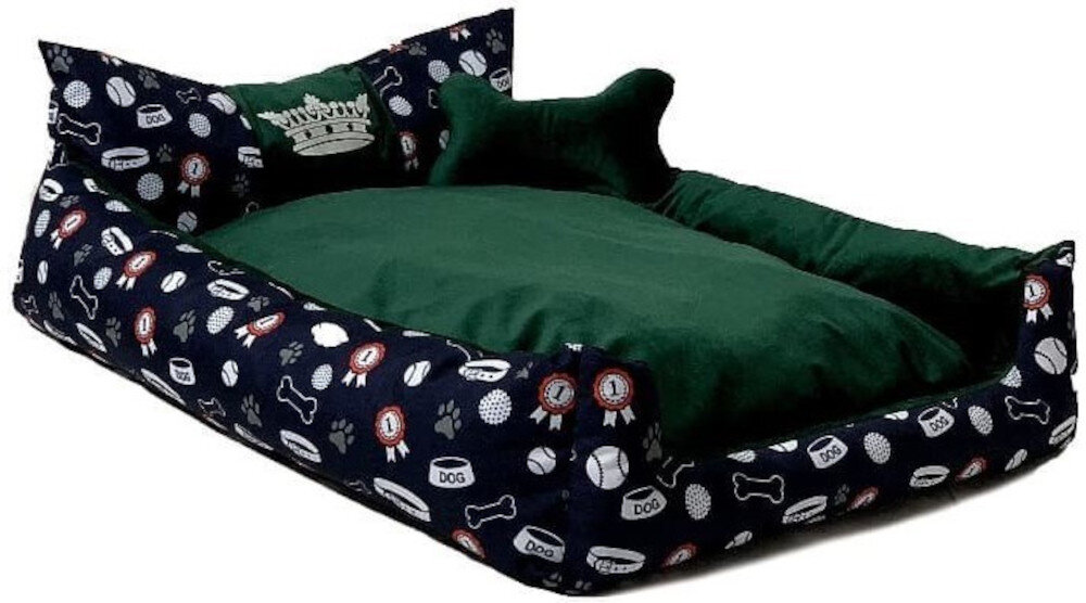 Legowisko dla psa GOGIFT Ralph XXL Zielony 110 x 90 cm Antyalergiczne wypełnienie silikonowe włókno lekkie praktyczne czyszczenie higiena