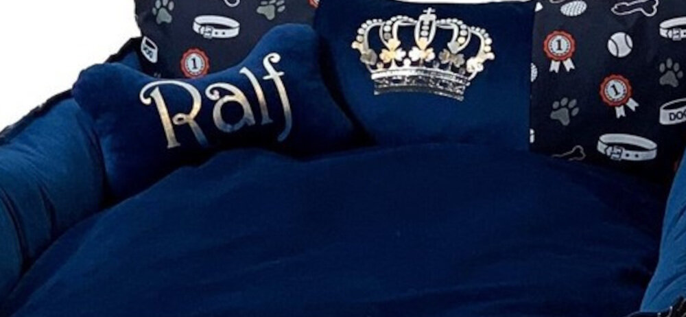 Legowisko dla psa GOGIFT Ralph XXL Granatowy 100 x 80 cm Grubość i miękka struktura izolacja ciepło i komfort Solidna budowa zapobiega odkształceniom Granatowy kolor welurowa tkanina